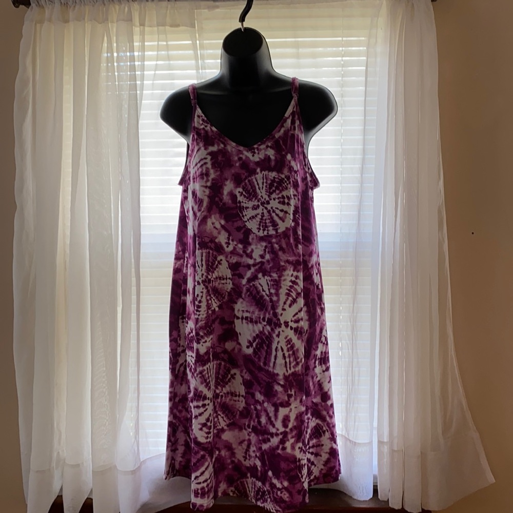 Tie-dye tank top dress A little past the knee
